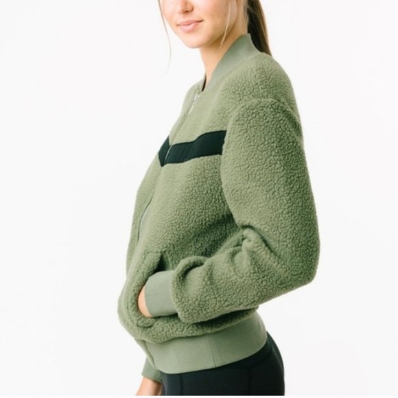 Zyia Active Flying V High Pile Fleece Bomber Jacket XL - Picture 4 of 15